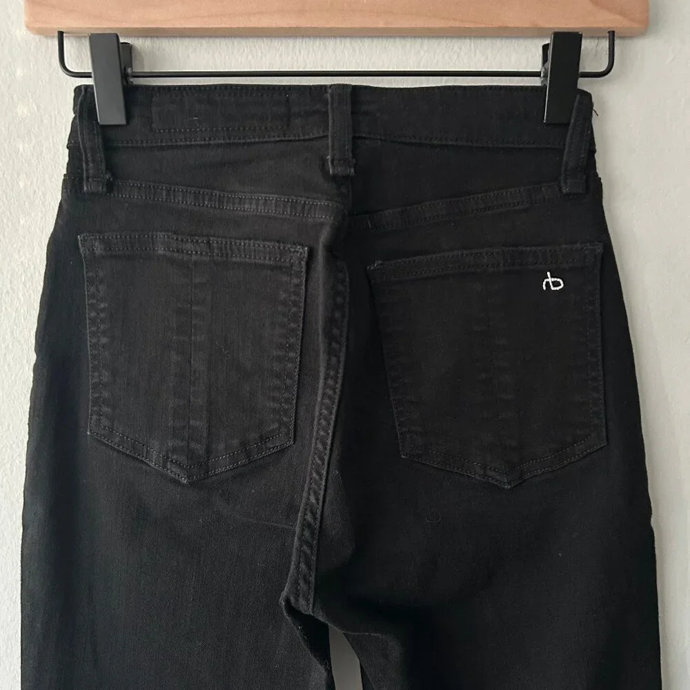 Rag & Bone Nina Skinny Jeans Women 24 Black High Rise - Picture 7 of 11